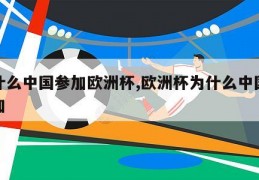 为什么中国参加欧洲杯,欧洲杯为什么中国会参加