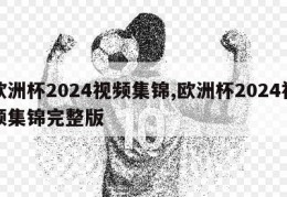 欧洲杯2024视频集锦,欧洲杯2024视频集锦完整版